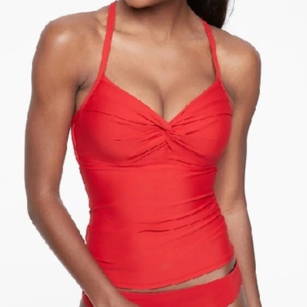 ATHLETA Red Orange Underwire Twister Tankini NWT